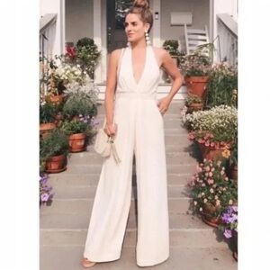 BHLDN for Anthropologie Jill Stuart V-Neck Bridal Jumpsuit 
Size 2. Worn once!